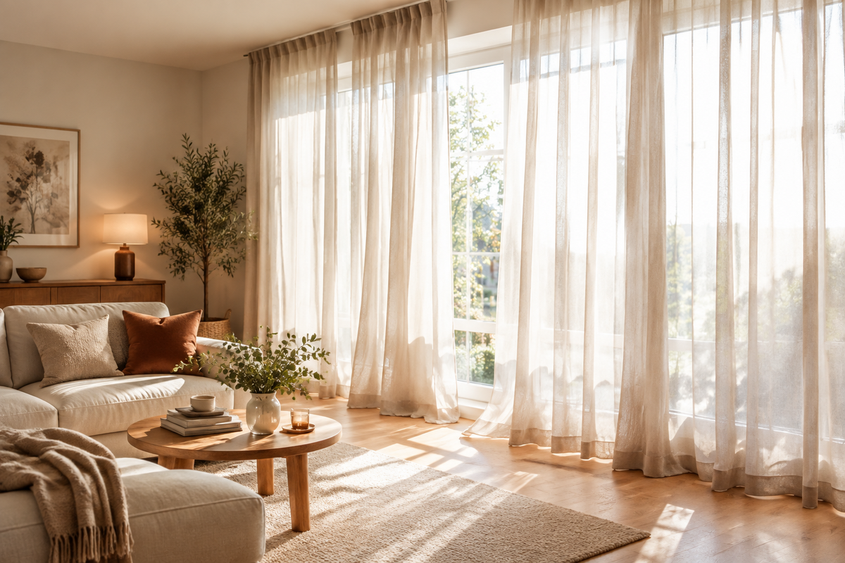 MARAPON Gardinen an Deckenschienen – Funktionale Fensterdekoration ohne sichtbare Stange