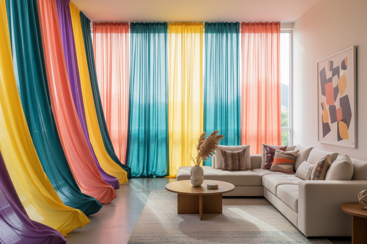 Verändern Sie Ihre Räume – Farbwirkung und Gardinen geschickt kombinieren