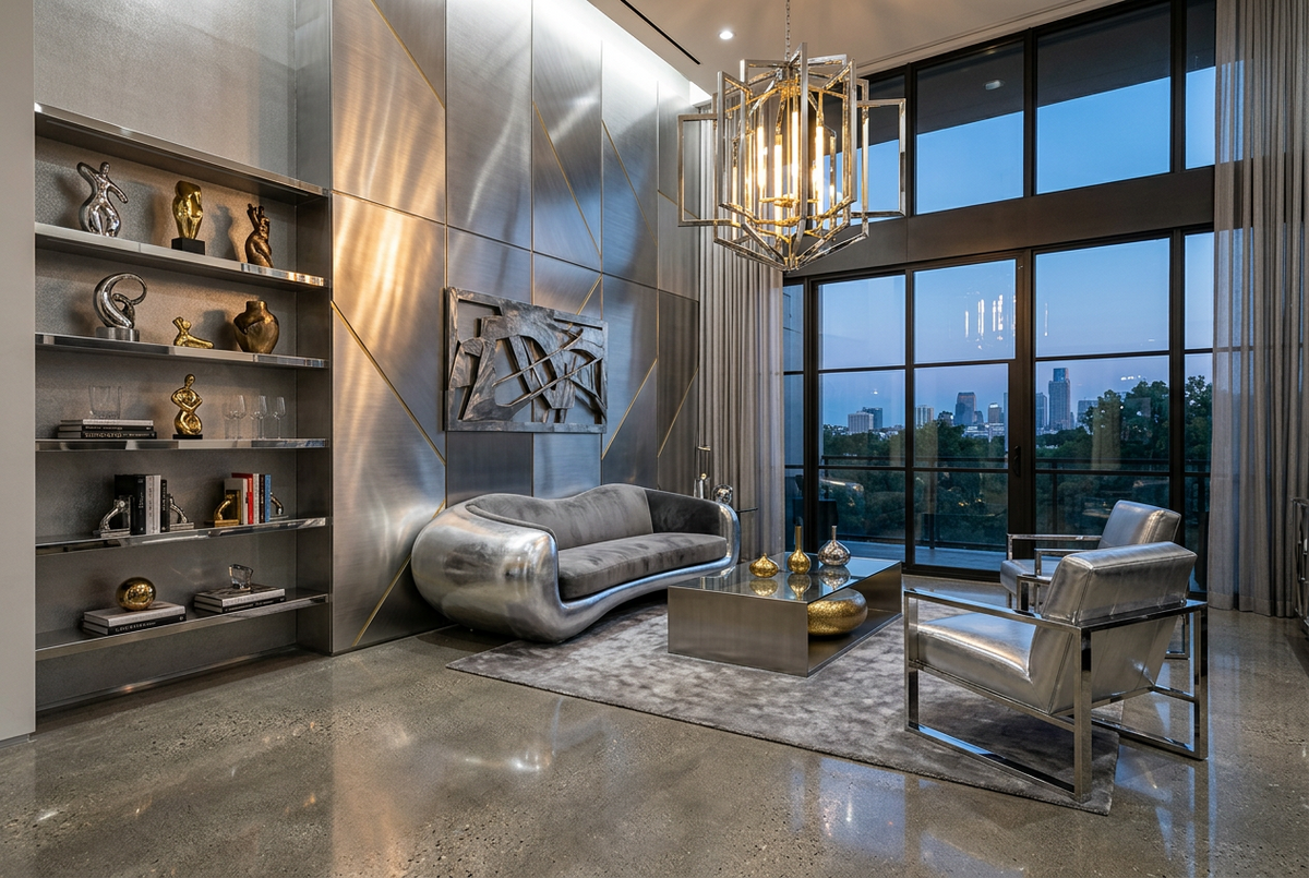 Interior Design mit metallischen Akzenten – gezielte Materialwirkung und Detailgestaltung für anspruchsvolle Innenräume