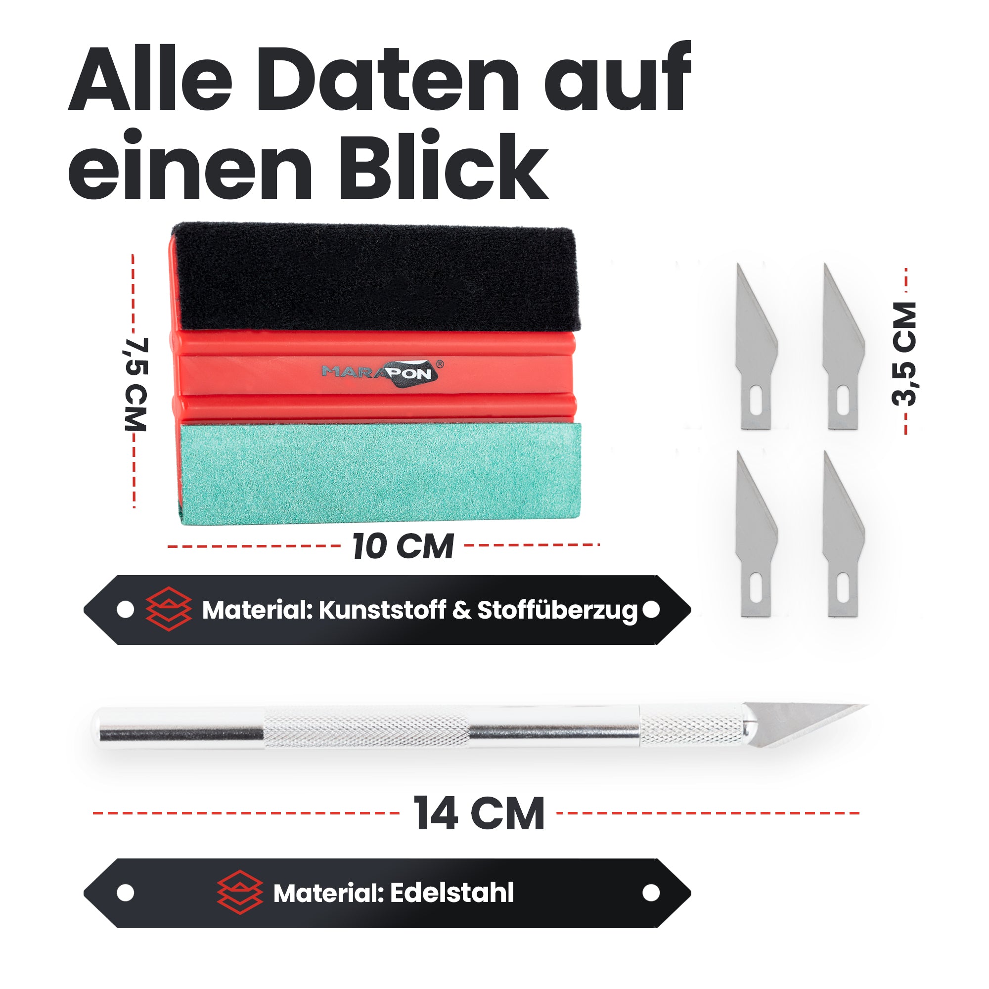 Rakel 2 in 1 Premium mit Skalpell