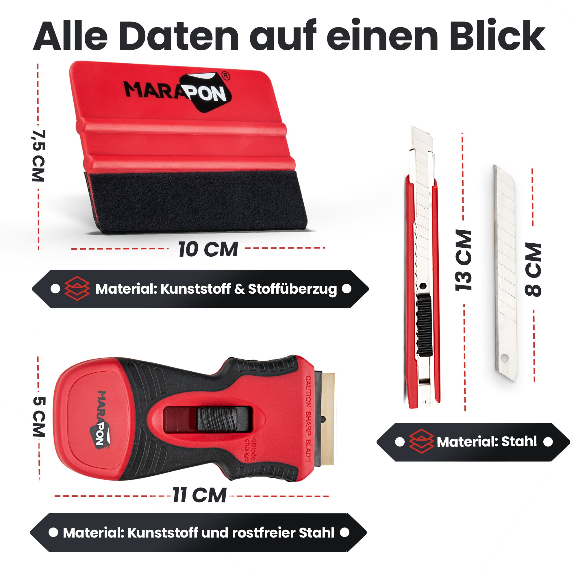 MARAPON Rakel Set für Fensterfolien - Hochwertiger Rakel / 4260447690394