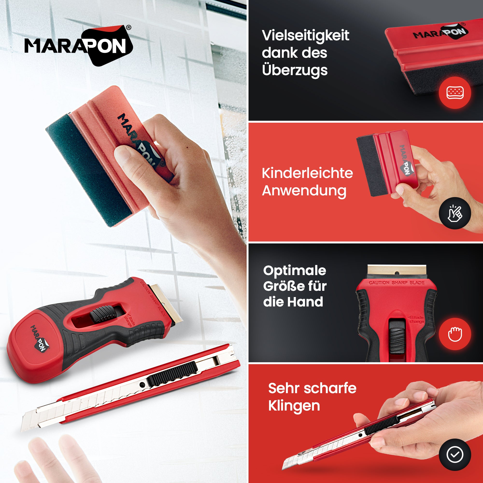 MARAPON Rakel Set für Fensterfolien - Hochwertiger Rakel / 4260447690394