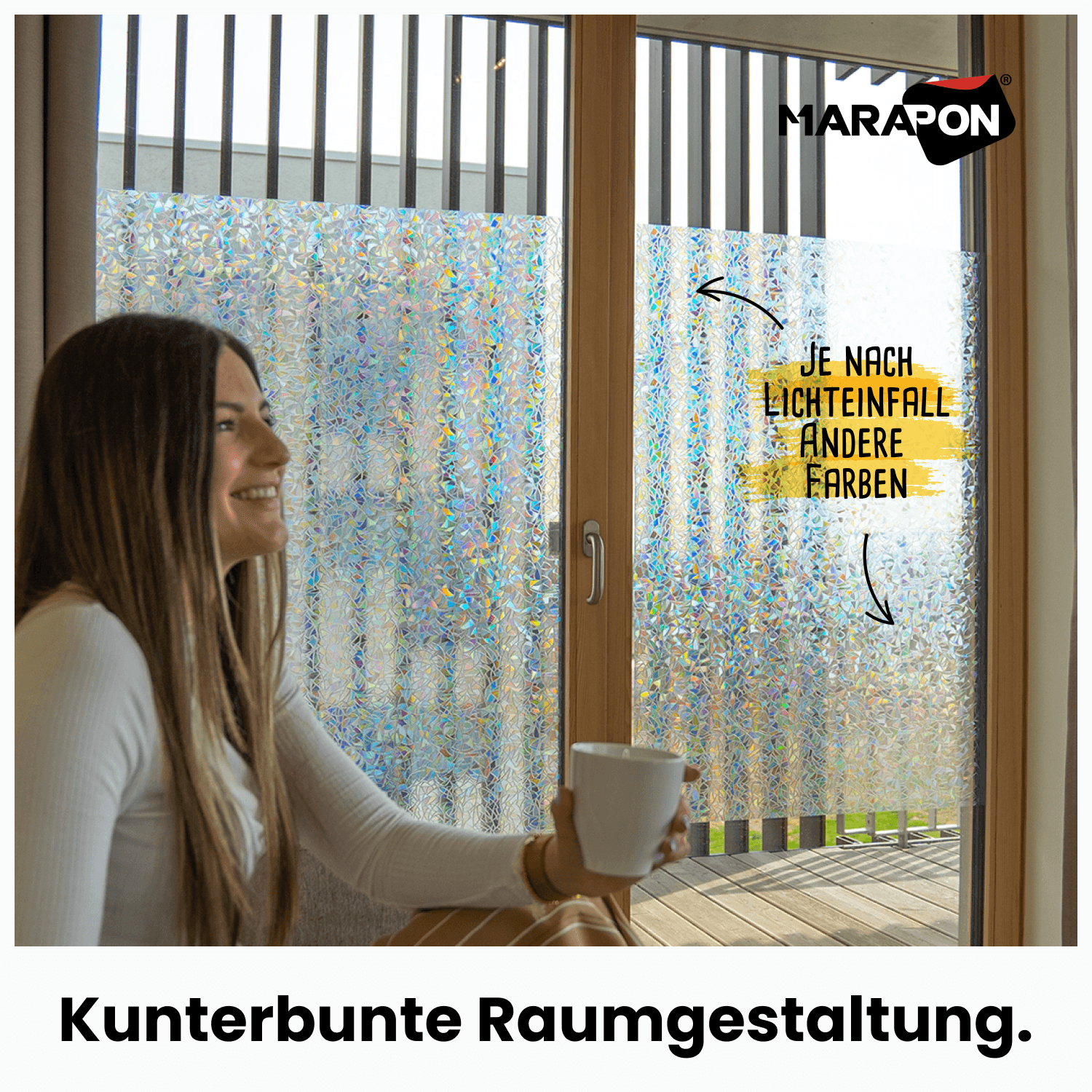 Fensterfolie 3D Regenbogen Fensterfolie Ohne Klebstoffe Anti UV bunt 44.5 x  200cm, JedBesetzt